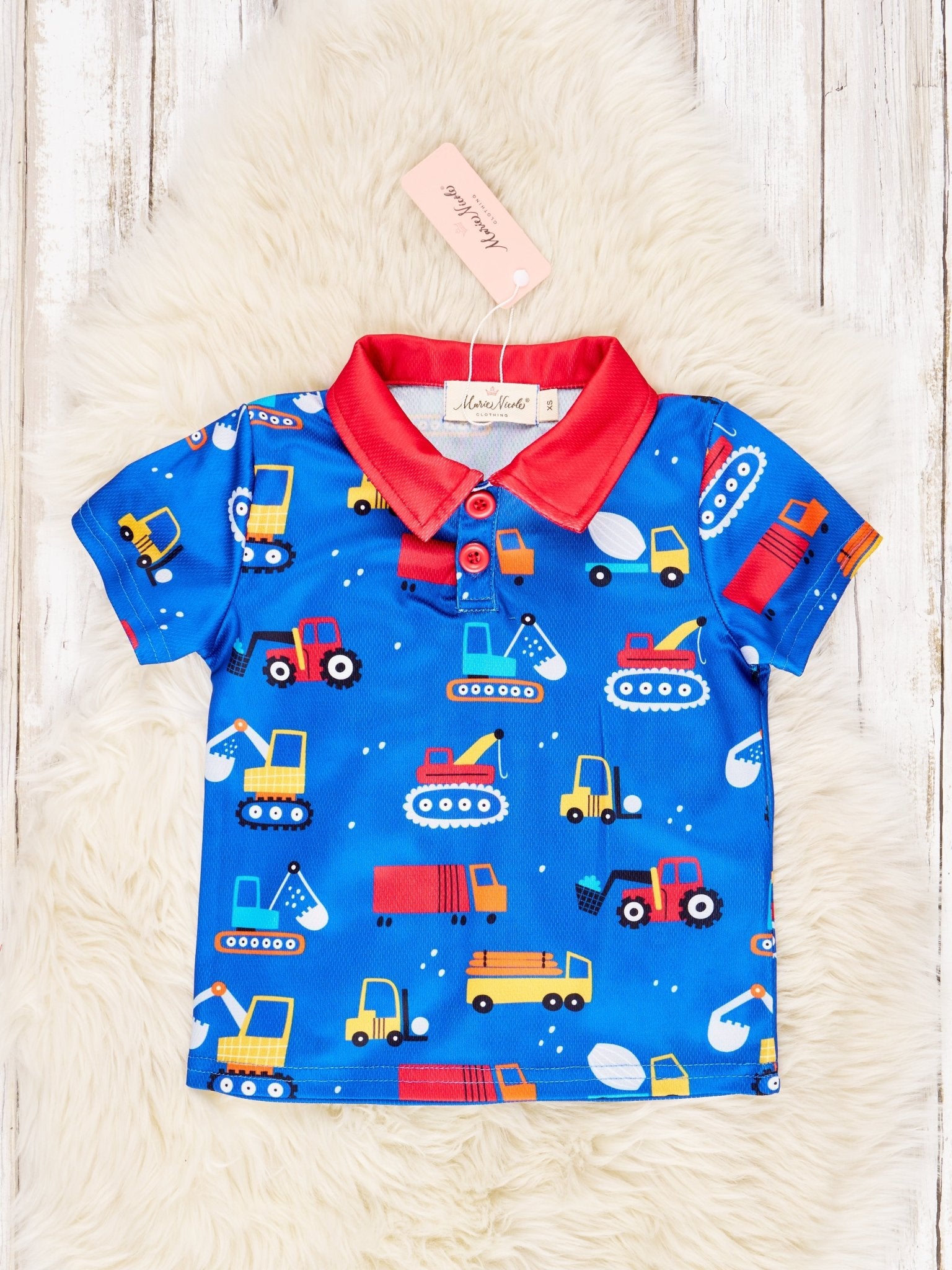 Blue Construction Polo - Marie Nicole Clothing