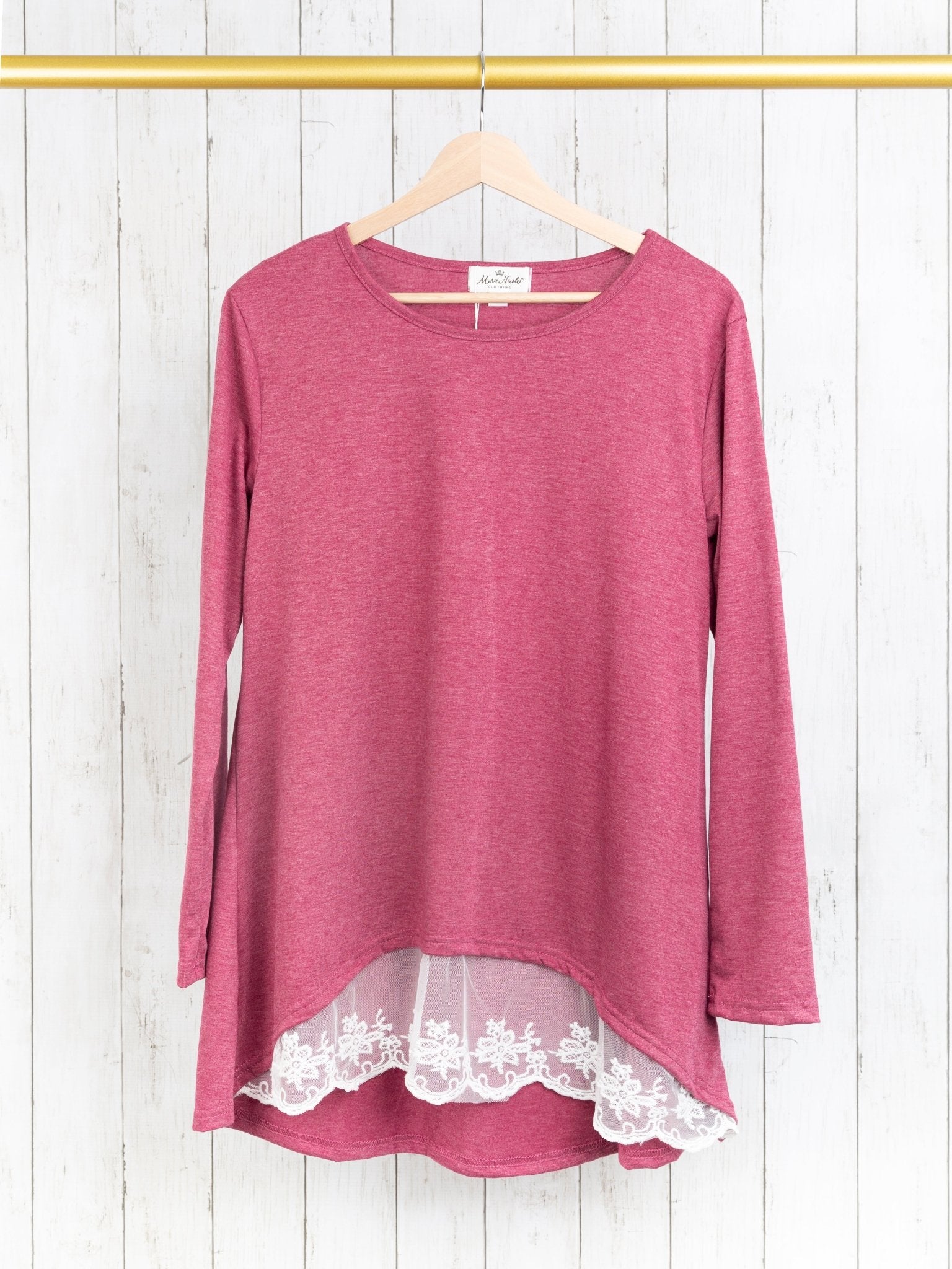 Mom & Me Burgundy Lace Swing Top - Marie Nicole Clothing