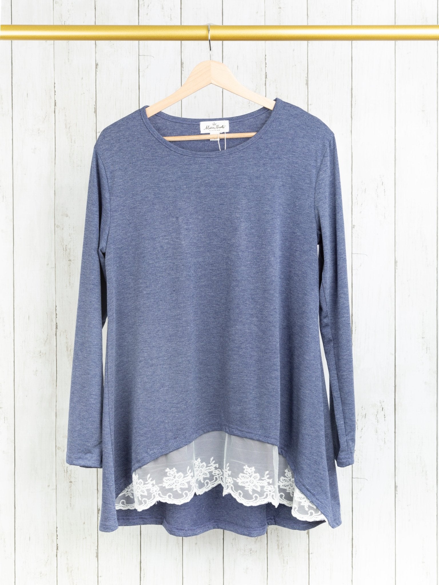 Mom & Me Navy Blue Lace Swing Top - Marie Nicole Clothing