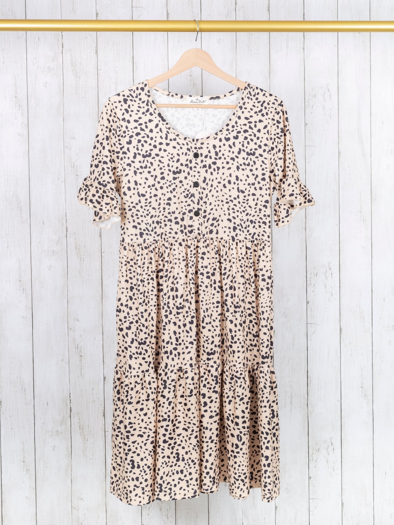Mom & Me Dalmatian Print Tiered Ruffle Dress - Marie Nicole Clothing