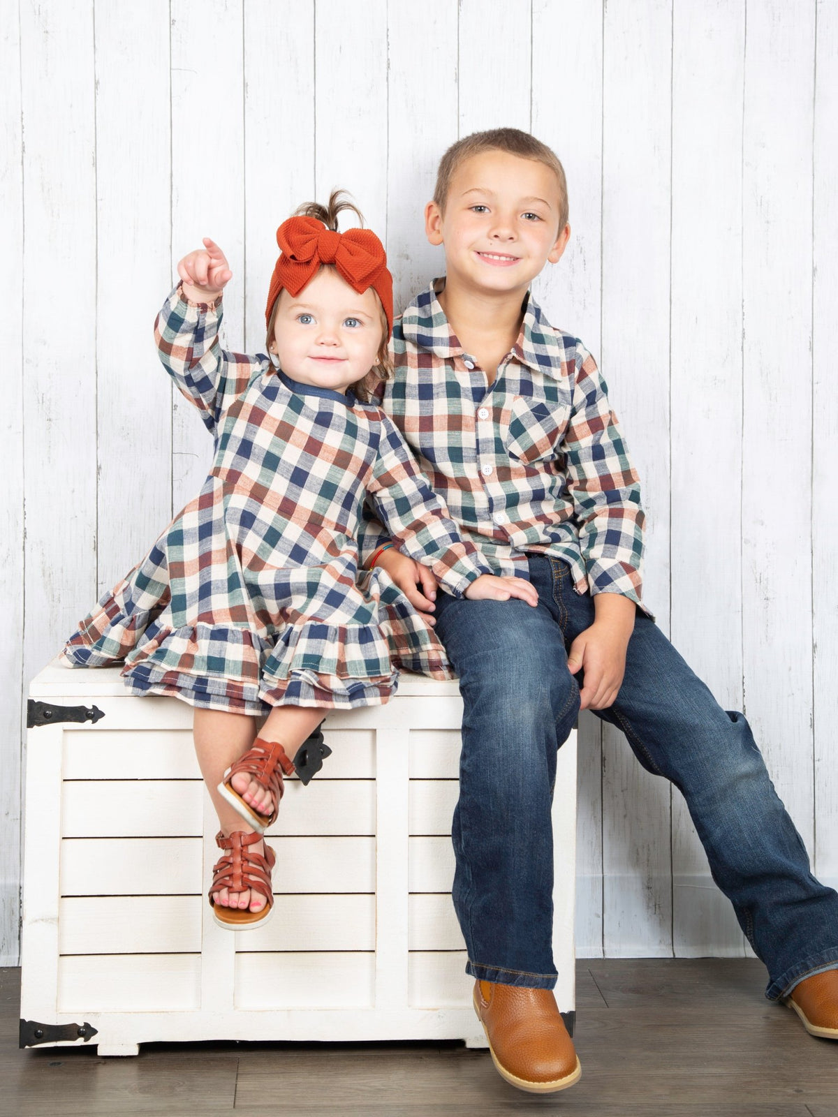 Fall Vintage Plaid Button Up - Marie Nicole Clothing
