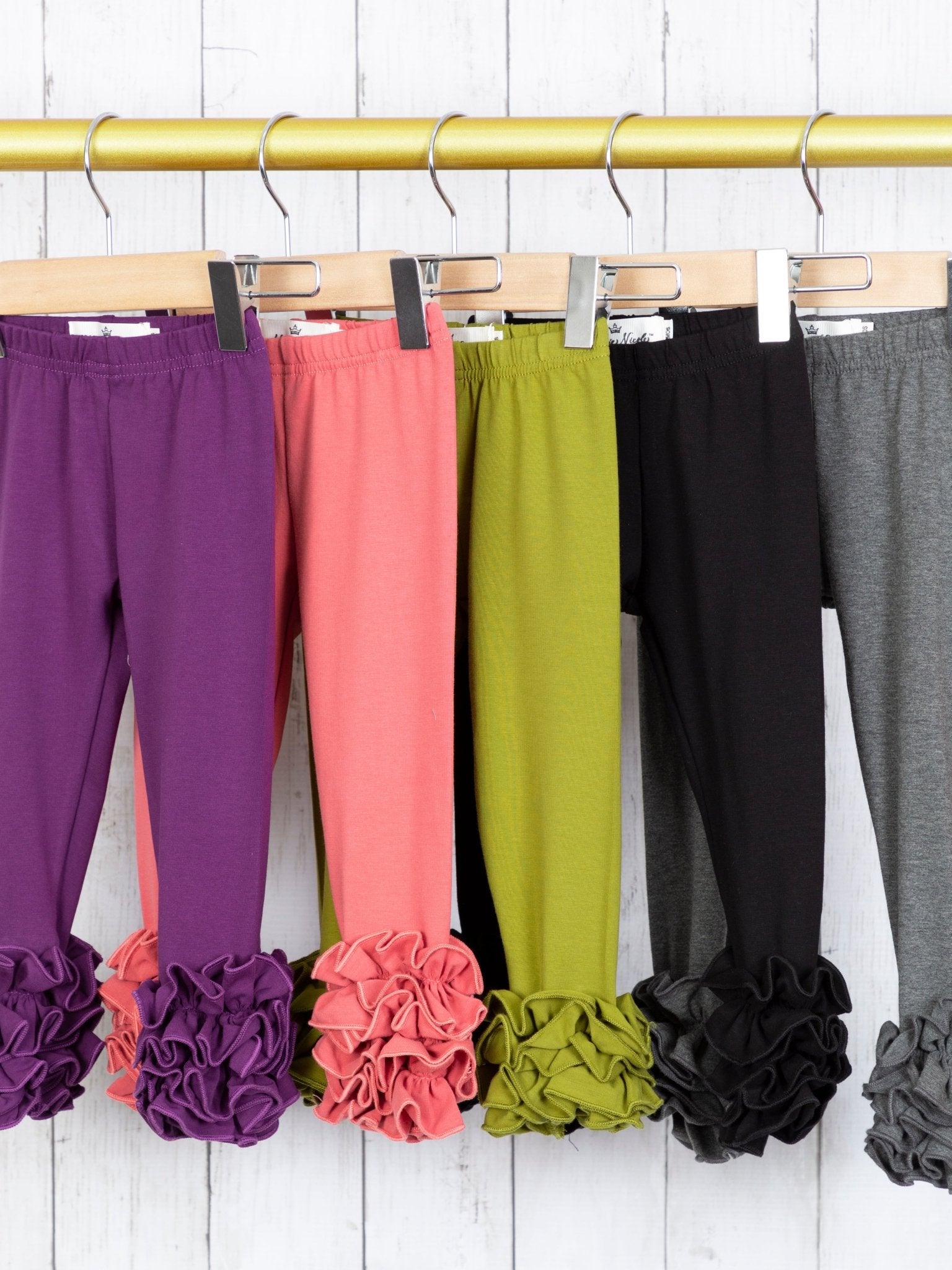 Cotton Icing Ruffle Leggings - Dusty Rose - Marie Nicole Clothing