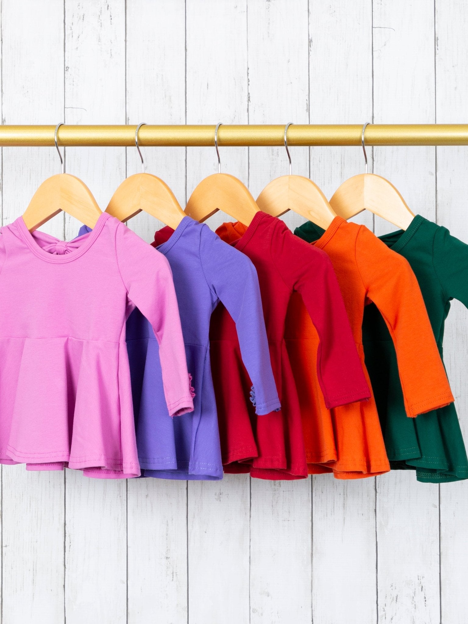 Cotton Bow Back Button Ruffle Sleeve Peplum Top - Bright Colors - Marie Nicole Clothing