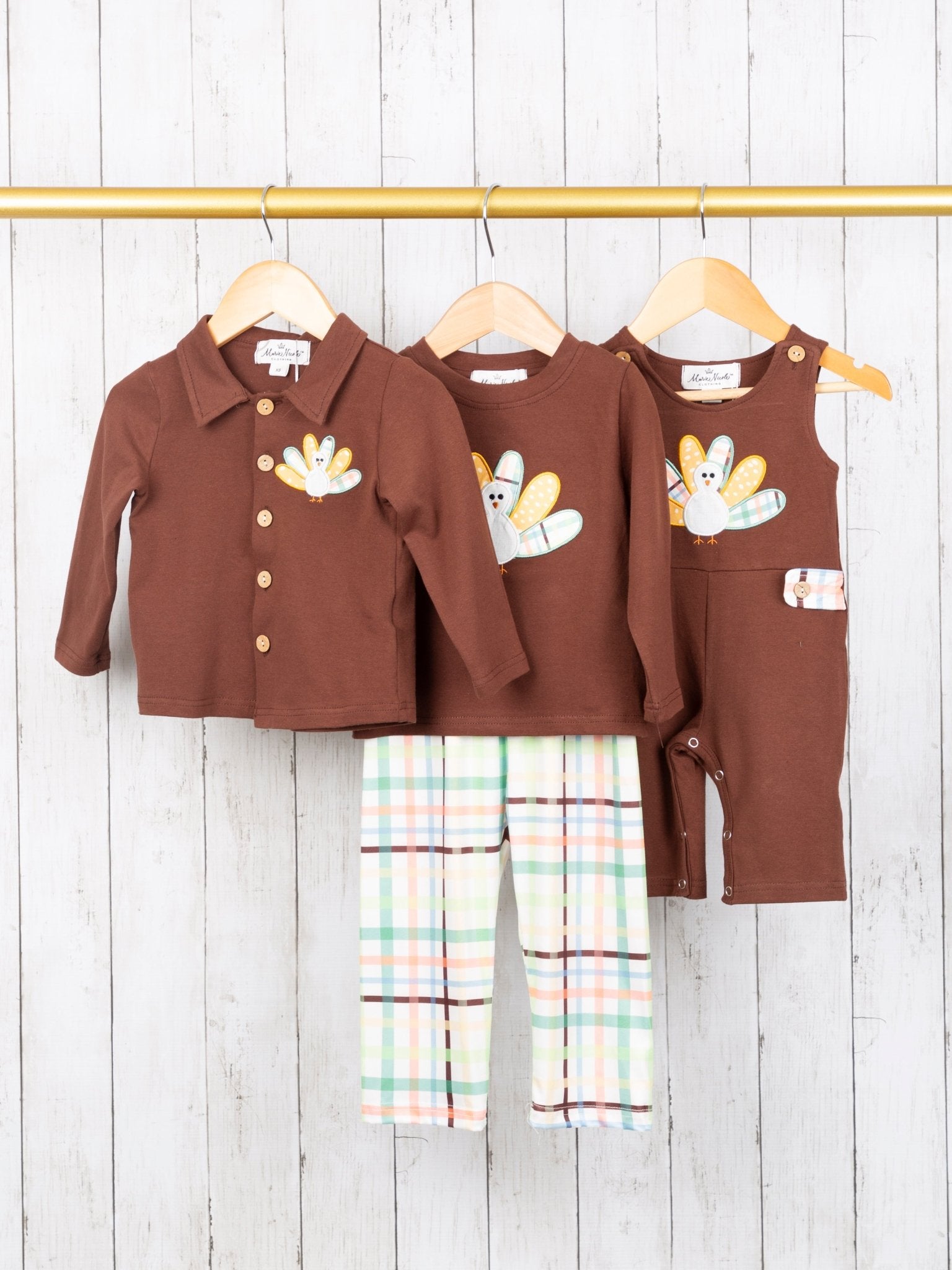 Green Plaid Turkey Button Up - Marie Nicole Clothing