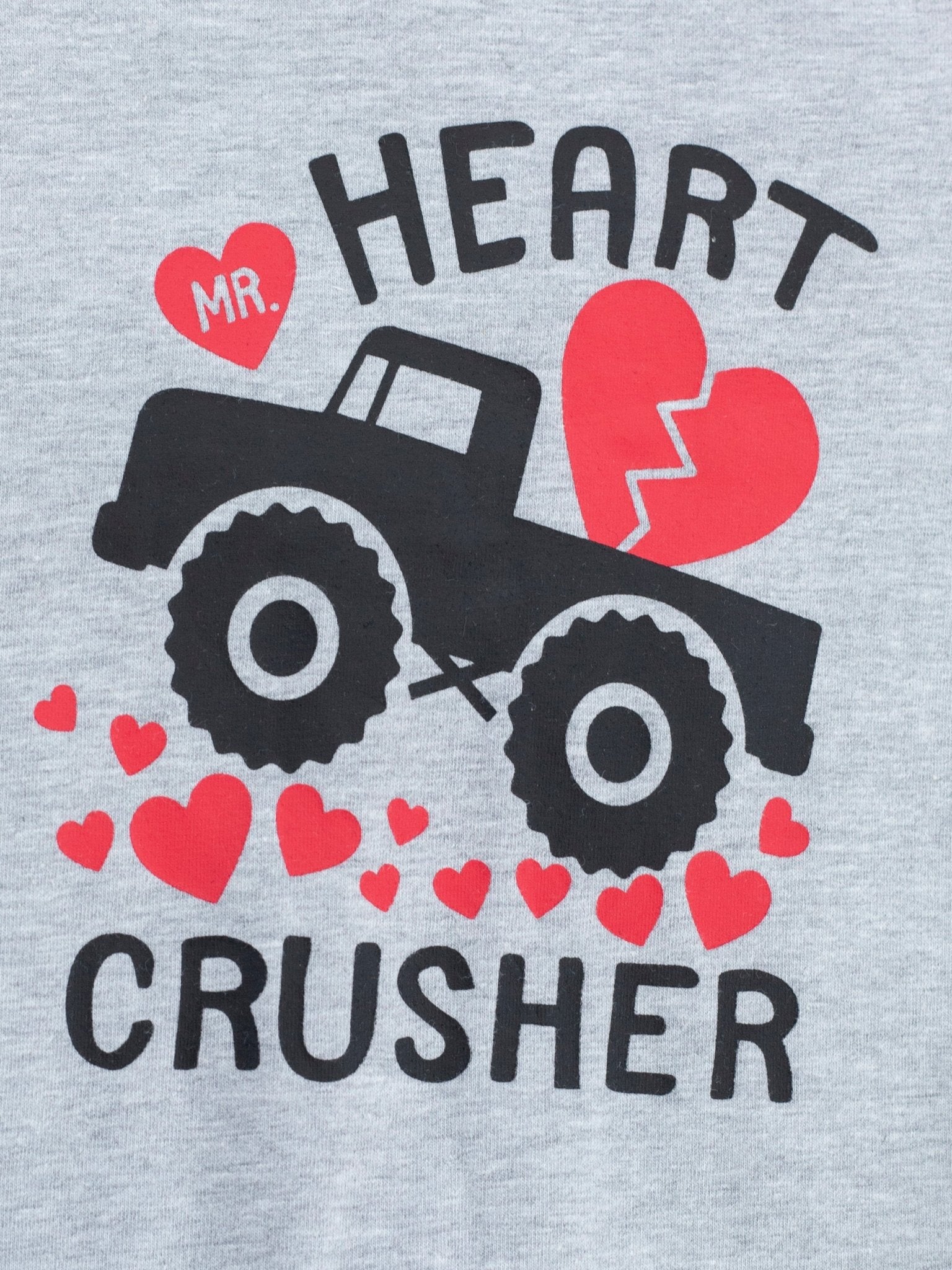 "Heart Crusher" Monster Truck Raglan Romper - Marie Nicole Clothing