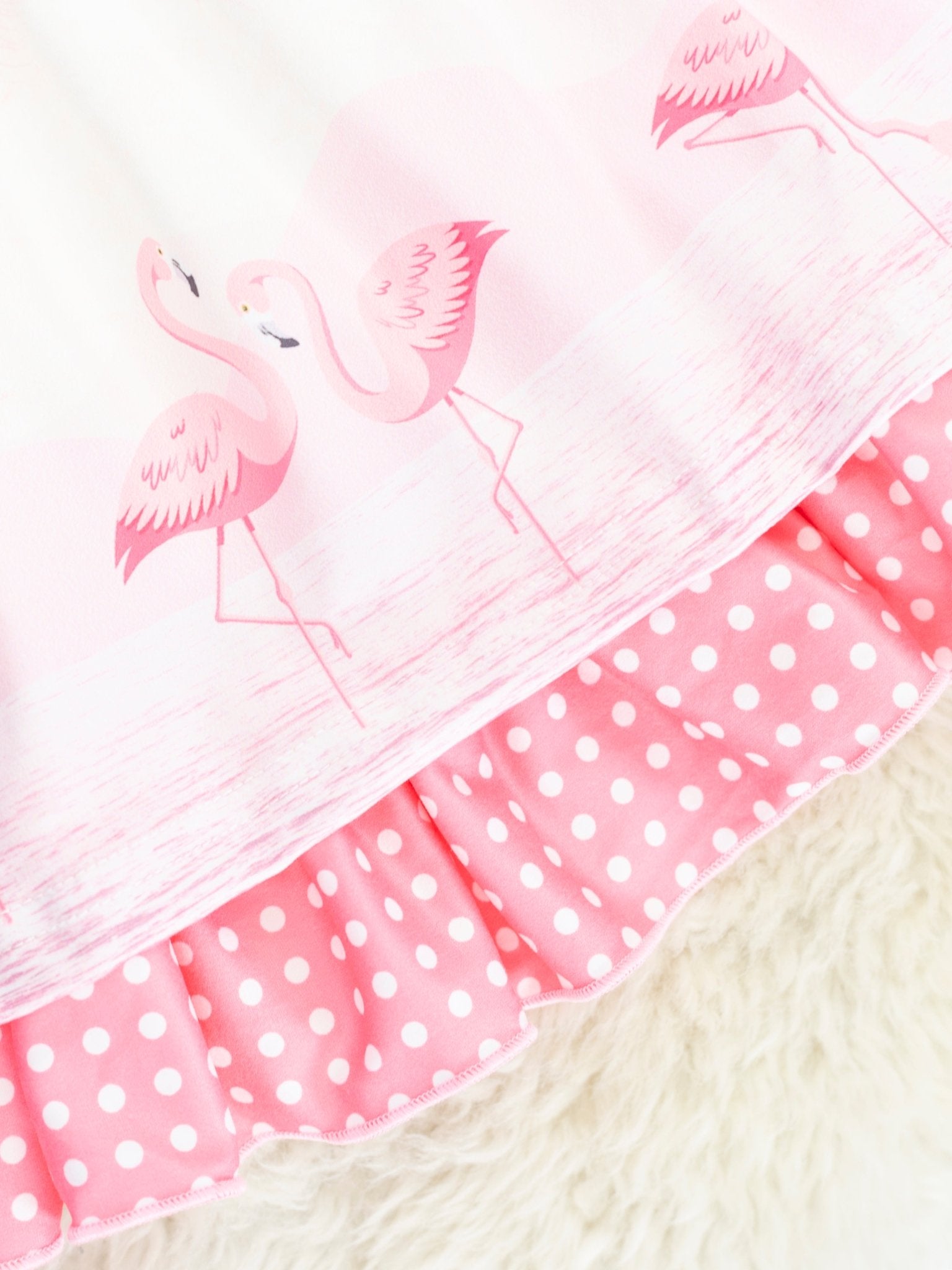 Flamingo Floral Flutter Sleeve Ruffle Dress - Marie Nicole Clothing