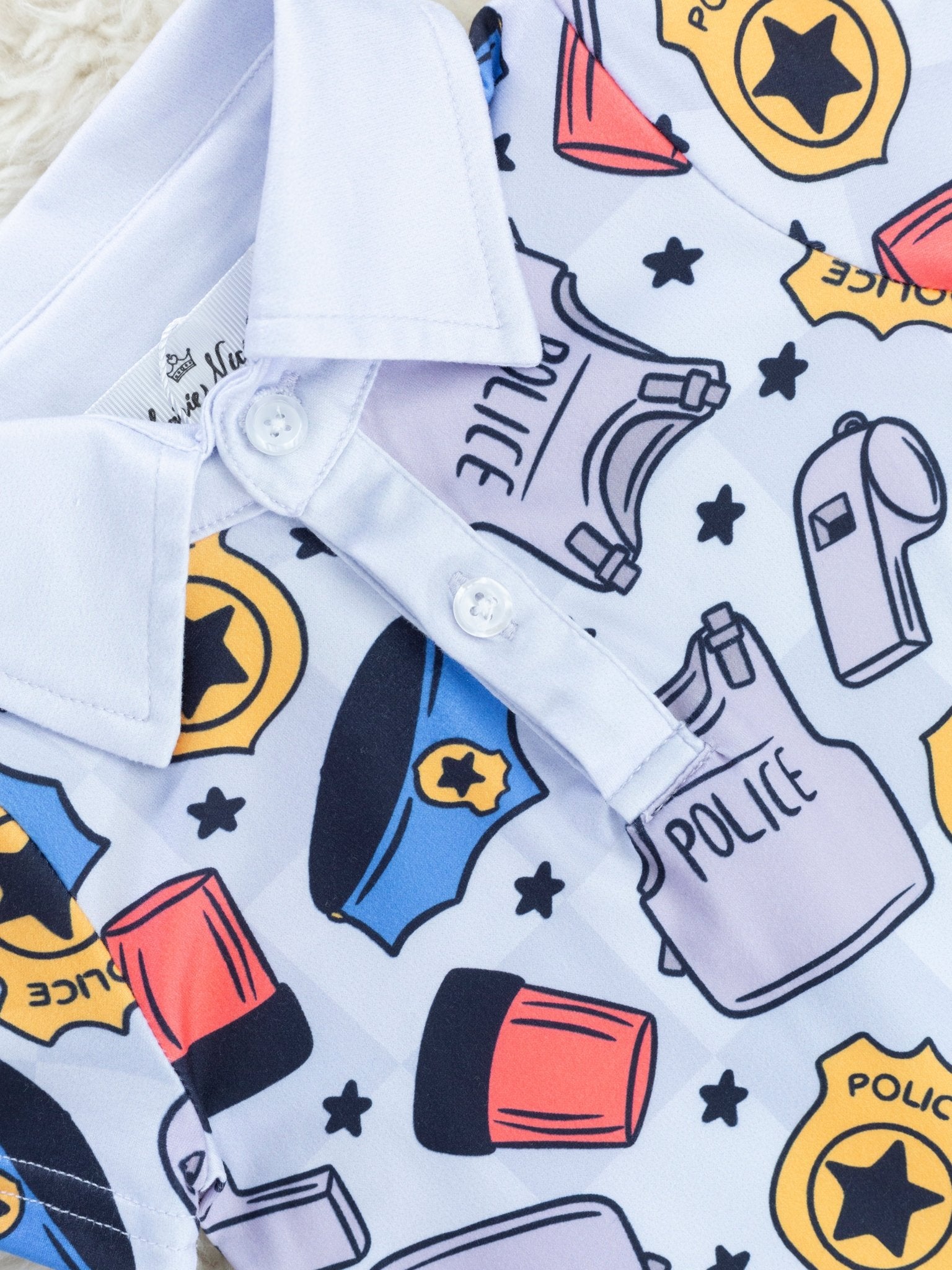 Police Party Polo Romper - Marie Nicole Clothing