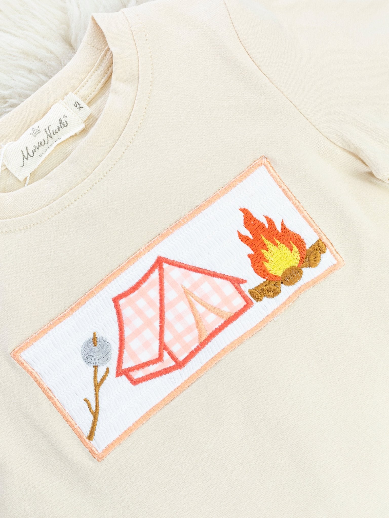 Tan Smocked Camping Outfit - Marie Nicole Clothing