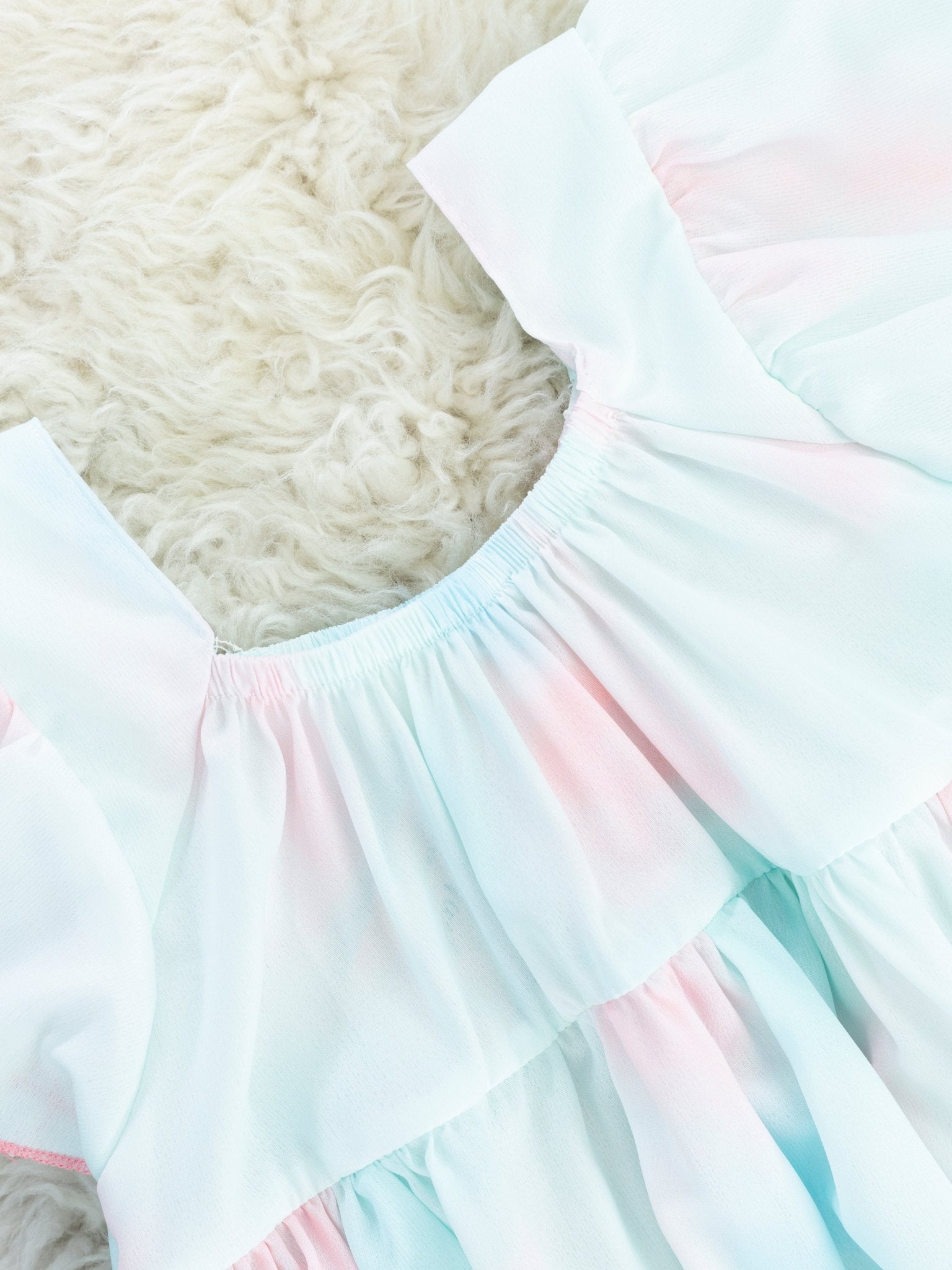 Pink & Blue Tie Dye Dress - Marie Nicole Clothing
