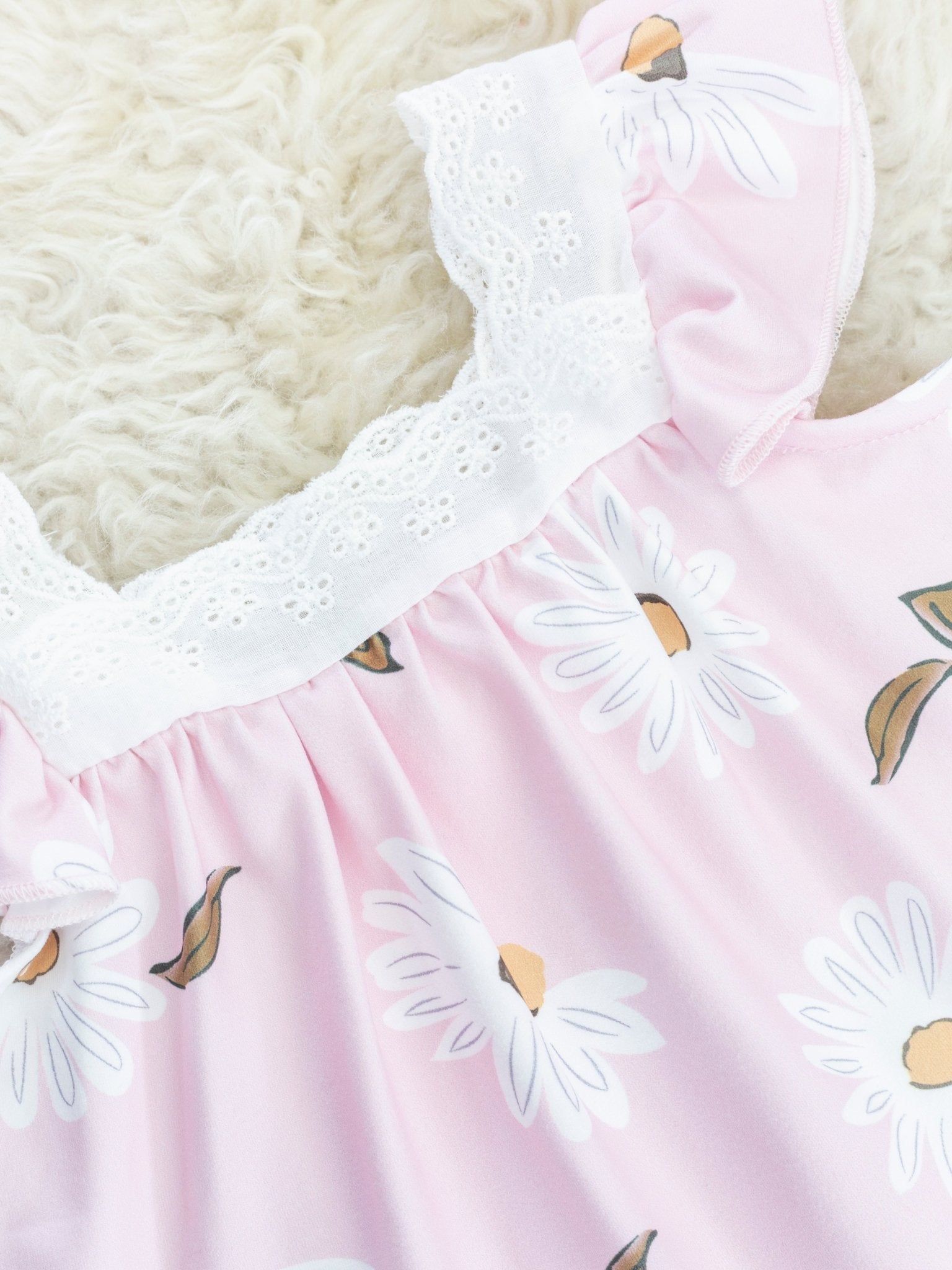 Pink Daisy Lace Ruffle Bloomers Outfit - Marie Nicole Clothing
