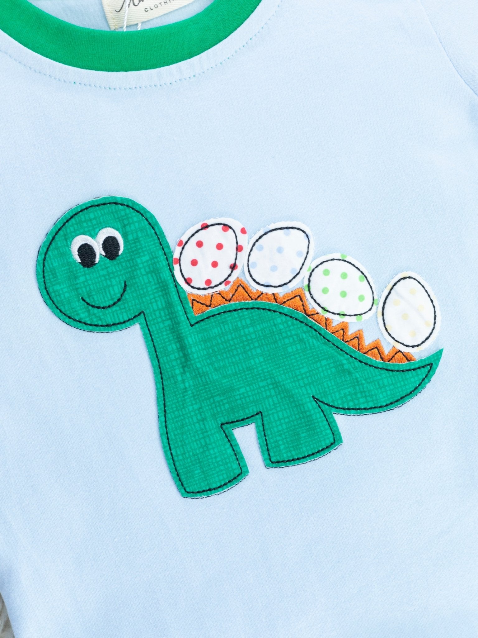 Blue & Green Dino Outfit - Marie Nicole Clothing
