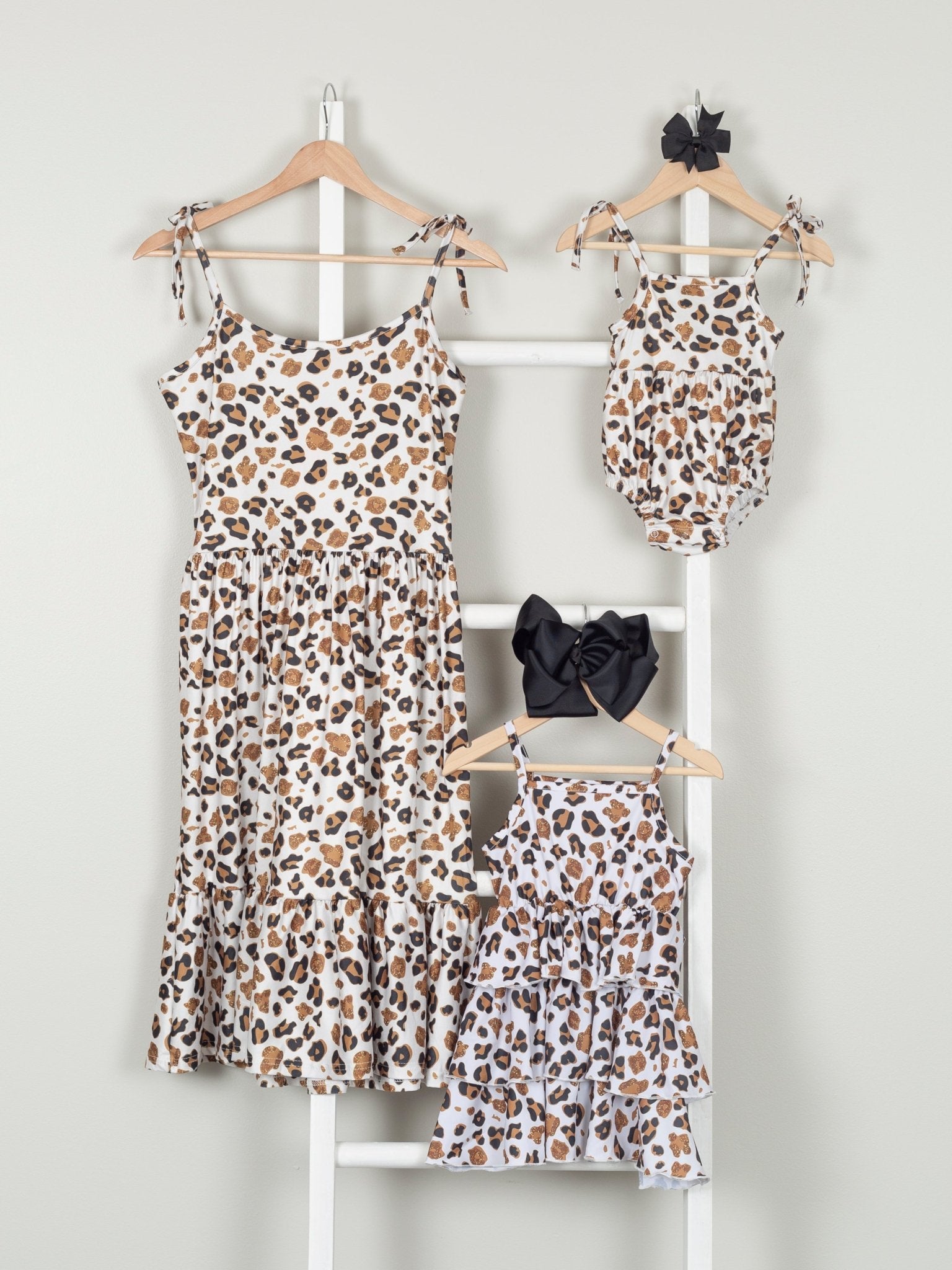 Mom & Me Leopard Ruffle Dress & Romper - Marie Nicole Clothing